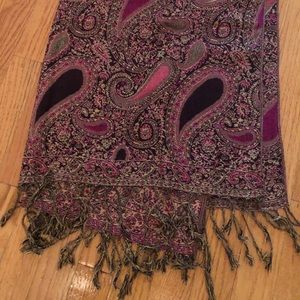 Vintage Patterned Large Red Scarf